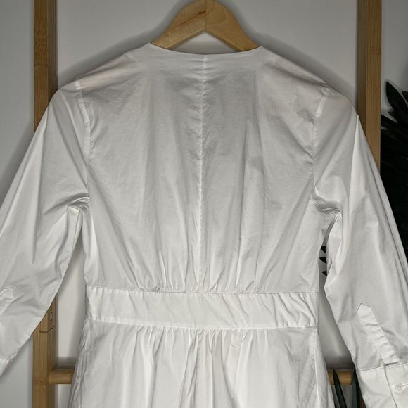 SOLD Zara White Asymmetric Tunic Top Size XS Wrap Tie Draped 3/4 Sleeve Cotton - Picture 8 of 12